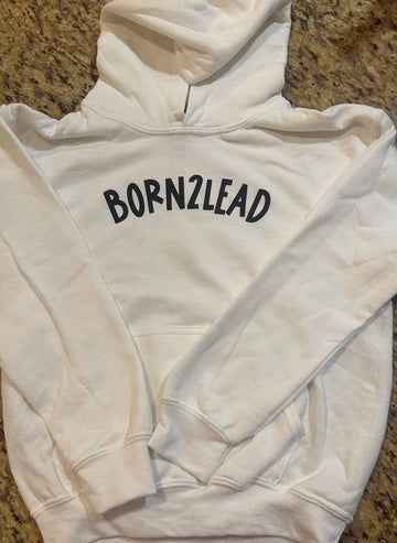 Born2Lead Classic White Youth Hoodie