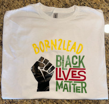 B2L BLM Multi Color White T-Shirt