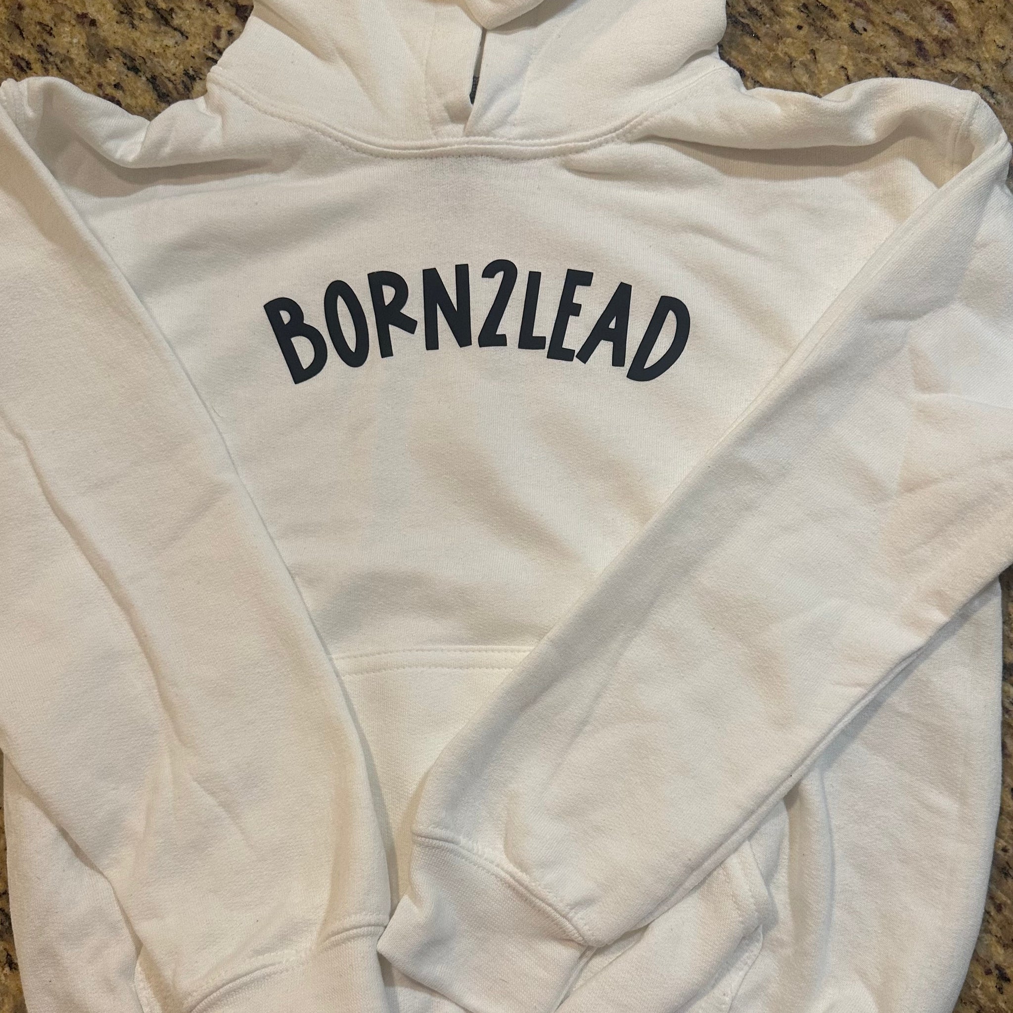 Born2Lead Classic White Youth Hoodie
